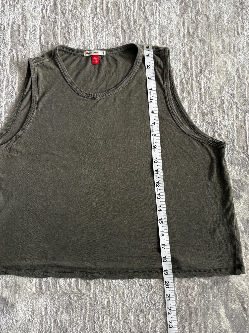 Marine Layer Cropped Loose Fit Tank. Hemp/Cotton Blend Size S